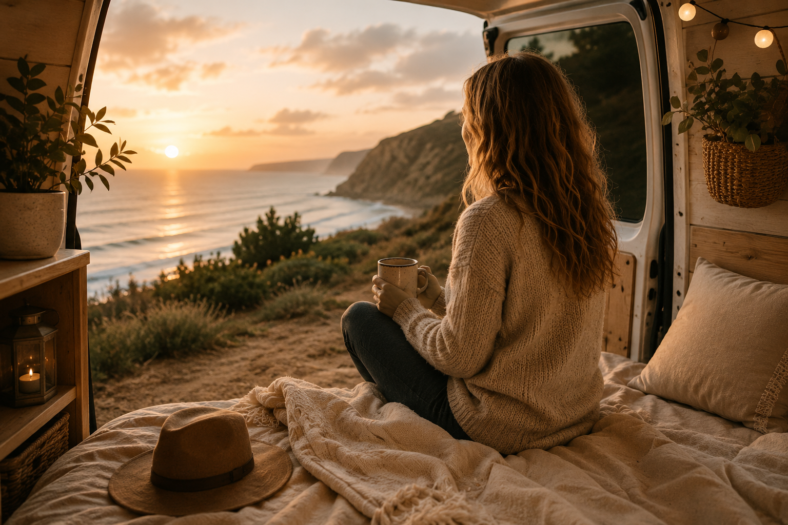 Gemütlicher Sonnenuntergang am Meer